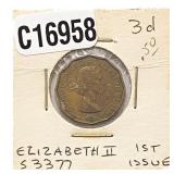 1953 Great Britain 3 Pence