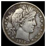 1912-S Silver Barber Half Dollar NEARLY  UNCIRCUL