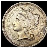 1865 Nickel Three-Cent Piece CLOSELY UNCIRCULATED