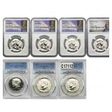 [7 Coins] 1956-1967 Various Silver Half Dollars PC