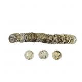 [50 Coins]1917-1944 Mercury DIme Roll