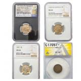 [4 Coins] 1904-1938 Indiand Head & Buffalo Coins A