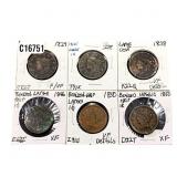 [6 Coins]1829-1850 United States Large Cent Set