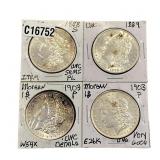 [4 Coins]1878-1903 Morgan Silver Dollar