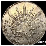 1868Zs YH Mexico Silver 8 Reales NEARLY UNCIRCULAT