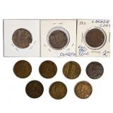 [10 Coins] 1911 Canada 1 Cent