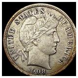 1908-S Silver Barber Dime HIGH GRADE