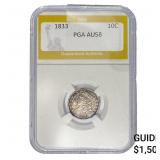 1833 Capped Bust Dime PGA AU5858