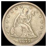 1875-D Silver Twenty Cents NEARLY UNCIRCULATED