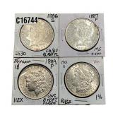 [4 Coins]1880-1901 Morgan Silver Dollar