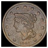 1842 Braided Hair Large Cent NEARLY UNCIRCULATED