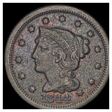 1844 Braided Hair Large Cent LIGHTLY CIRCULATED