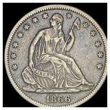 1866-S Silver Half Dollar NEARLY UNCIRCULATED
