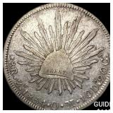 1854Zs OM Mexico Silver 8 Reales CLOSELY UNCIRCULA