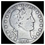 1904-S Silver Barber Half Dollar NICELY CIRCULATED