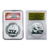 [2 Coins]2009-2014 China 1 oz Silver Panda 10 Yuan