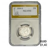 1914-S Barber Quarter PGA XF40