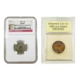 [2 Coins] 1865-1872 U.S. 2C&5C Coin Lot NGC/USCG