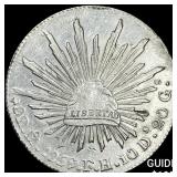 1859Mo FH Mexico Silver 8 Reales CHOICE AU