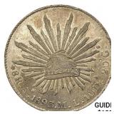 1893As ML Mexico Silver 8 Reales CLOSELY UNCIRCULA