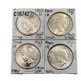 [4 Coins]1922-1923 Silver Peace Dollar