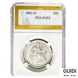 1861-O Seated Liberty Half Dollar PGA AU53