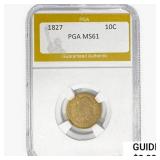 1827 Capped Bust Dime PGA MS61
