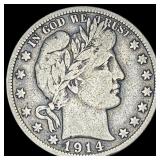 1914-S Silver Barber Half Dollar LIGHTLY CIRCULATE
