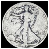 1921-S Silver Walking Liberty Half Dollar NICELY C