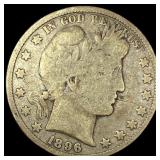 1896 Silver Half Dollar (Barber) NICELY CIRCULATED