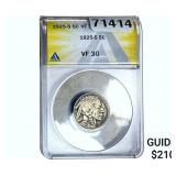 1925-S Buffalo Nickel ANACS VF30