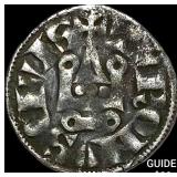 Greece Frankish Silver Denier NEARLY UNCIRCULATED