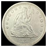 1875-S Silver Seated Liberty Quarter CLOSELY UNCIR