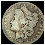 1891-CC Silver Morgan Dollar LIGHTLY  CIRCULATED