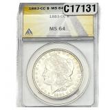 1883-CC Morgan Silver Dollar ANACS MS64