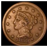 1853 Braided Hair Large Cent NEARLY UNCIRCULATED