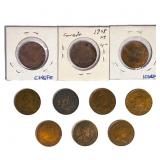 [10 Coins] 1908-1909 Canada Large Cent