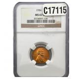 1956 Wheat Cent NGC MS67 RD