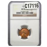 1956 Wheat Cent NGC MS67 RD