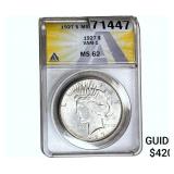 1927 Silver Peace Dollar ANACS MS62 VAM-1