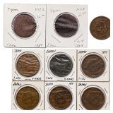 [9 Coins] 1873-1885 Japan Dragon 1 Sen
