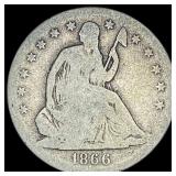1866-S Silver Half Dollar NICELY CIRCULATED