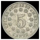 1874 Shield Nickel NEARLY UNCIRCULATED