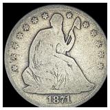1871-S Silver Half Dollar NICELY CIRCULATED