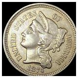 1874 Nickel Three-Cent Piece CLOSELY UNCIRCULATED