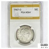 1907-O Barber Half Dollar PGA MS64