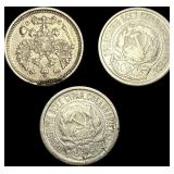 [3 Coins]1916-1922 Soviet Union Silver 10 Kopeks C