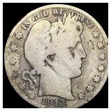 1913 Silver Barber Half Dollar NICELY  CIRCULATED