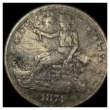 1874-S Silver Trade Dollar NICELY CIRCULATED