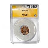 1924 Wheat Cent ANACS AU58